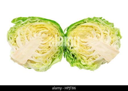 Cutting head cabbage isolated on a white background Stock Photo