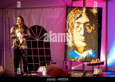 Michael Israel performs his 'Concert of Art' at David Lawrence Center Gala, January 23, 2016, Naples, Florida, USA Stock Photo