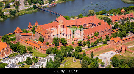 Malbork, Burganlage, Backsteingotik, Fluss Nogat, Stadt Marienburg, Sitz der Hochmeister des Deutschen Ordens, Deutschordensstaat, pomorskie, Polen Stock Photo