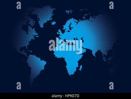 World Continents Map - Dots style illustration Stock Vector