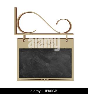 Vintage empty street sign, for chalk drawing place. Vector illustration on white background Stock Vector