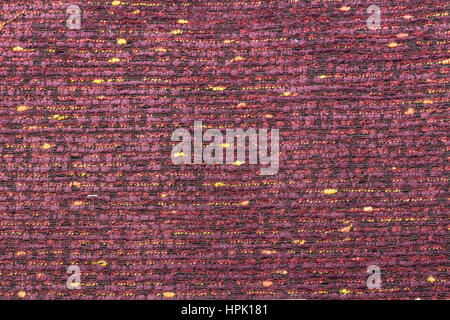 Rustic canvas fabric texture in purple lines color. Stock Photo
