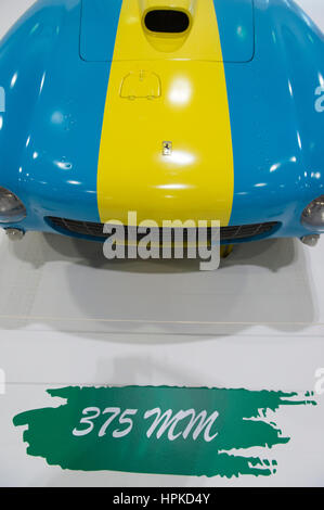 ExCel, London, UK. 23rd Feb, 2017. The 2017 London Classic Car Show at ExCel features a unique display of Ferrari cars with estimated worth of £120 million, The Ferrari Tribute Collection. Credit: Malcolm Park editorial/Alamy Live News Stock Photo