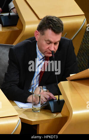 Edinburgh, Scotland, United Kingdom. 23rd February, 2017. Scottish Conservative Finance spokesperson Murdo Fraser casts his electronic vote at the end of the Stage Three debate on the Scottish budget, Credit: Ken Jack/Alamy Live News Stock Photo
