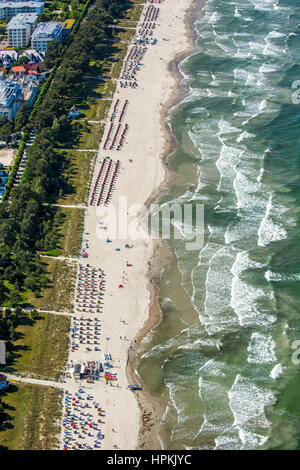 Coastline, Beach Baskets, Binz, Baltic Sea coast, Western Pomerania, Mecklenburg-West Pomerania, Germany Stock Photo