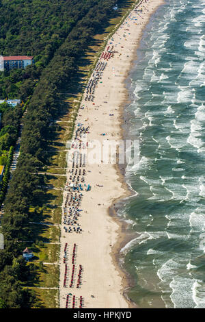 Coastline, Beach Baskets, Binz, Baltic Sea coast, Western Pomerania, Mecklenburg-West Pomerania, Germany Stock Photo