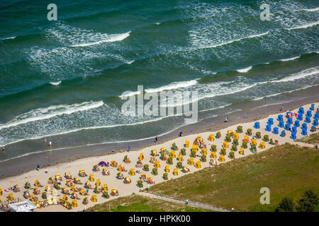 Beach, Coastline, Beach Baskets, Binz, Baltic Sea Coast, Western Pomerania, Mecklenburg-West Pomerania, Germany Stock Photo