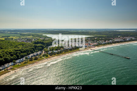 Coastline, Beach Baskets, Binz, East Coast, Western Pomerania, Mecklenburg-West Pomerania, Germany Stock Photo