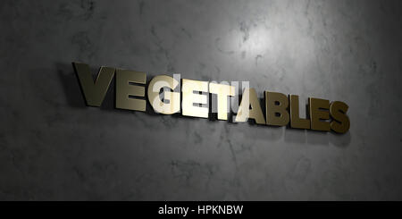 Vegetables - Gold text on black background - 3D rendered royalty free stock picture. This image can be used for an online website banner ad or a print Stock Photo