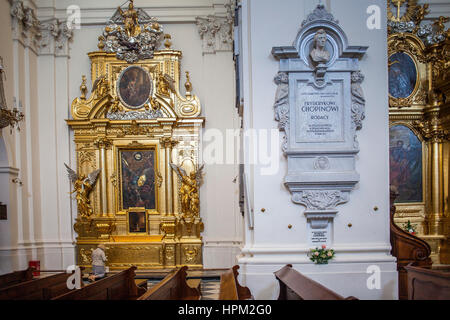 Holy Cross church, here rest the heart of Frederick Chopin (at right), Warsaw, Poland Stock Photo