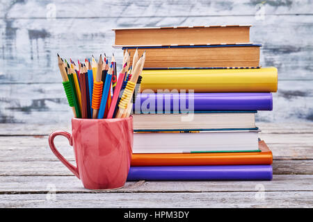 Stack of books on white. Stock Photo