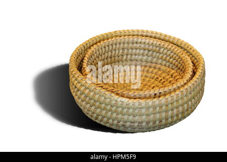 two trellis baskets over white with shadow Stock Photo