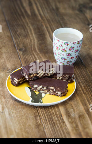 Chocolate Biscuit Tray Bakes Stock Photo