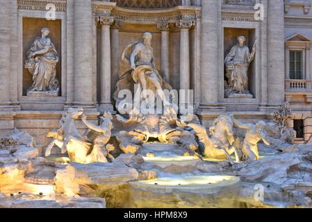 The Trevi Fountain in Rome, Italy, March 17, 2016    Credit © Fabio Mazzarella/Sintesi/Alamy Stock Photo Stock Photo