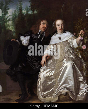 Bartholomeus van der Helst Portrait of Abraham del Court and his wife Maria de Keerssegieter Stock Photo