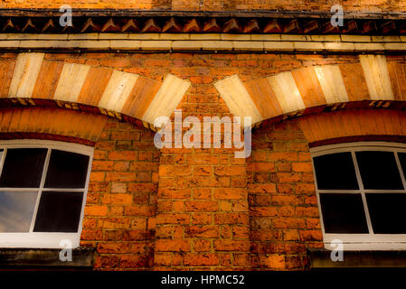 Architectural detail in brickwork on Clock Tower building, Easingwold, Yorkshire, UK. Stock Photo