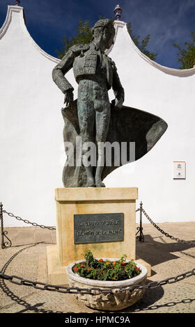 Cayetano Ordonez statue at Ronda bullring, Ronda, Spain, Europe. Stock Photo