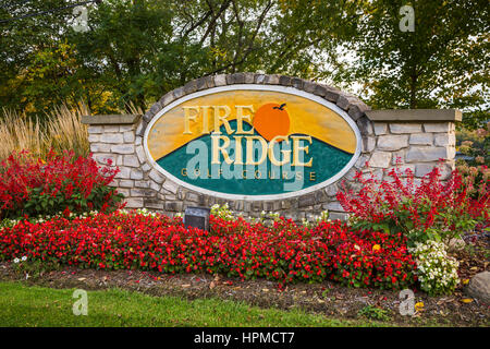 The Fire Ridge golf course sign near Millersburg Ohio USA Stock Photo The Fire Ridge golf course sign near Millersburg Ohio USA Stock Photo