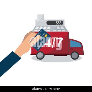 truck cargo online shopping market vector illustration Stock Vector ...