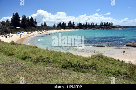 Beach at the Bermagui. Bermagui is a town on the south coast of NSW, Australia in the Bega Valley Shire. The name is derived from the Dyirringanj word Stock Photo