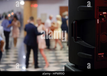 Dancing couples during party or wedding celebration Stock Photo