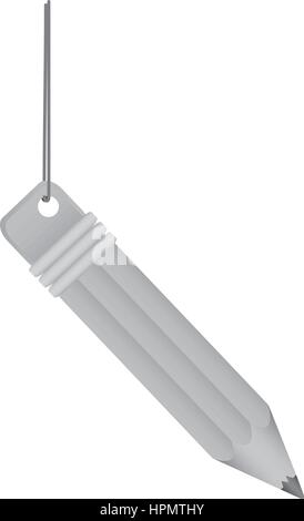silhouette pencil hanging icon stock Stock Vector