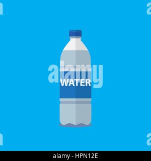 Plastic water bottle icon. Blue liquid container drink, bottle silhouette  set. Water cartoon bottles Stock Vector Image & Art - Alamy