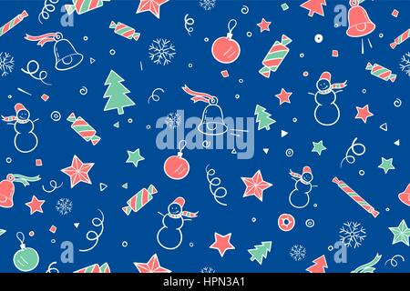 Seamless pattern for Christmas and Happy New Year theme Stock Vector