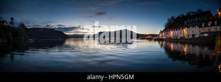 A dawn view of Portree Harbour on the Isle of Skye, Scottish Islands, Scotland Stock Photo