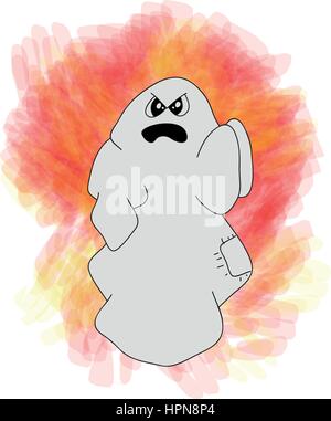 Ghost coming from flames Stock Vector