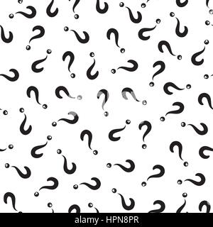 Abstract symbol white ornament. Exclamation mark seamless pattern. Question sign background Stock Vector