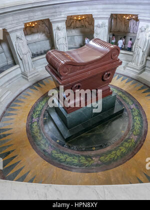 PARIS, FRANCE - 25 AUGUST, 2013  The sarcophagus of Napoleon Bonaparte. at Les Invalides (The National Residence of the Invalids), Paris, France Stock Photo
