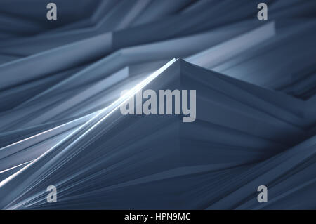 3D illustration. Abstract background, concept of folded paper waves. Stock Photo