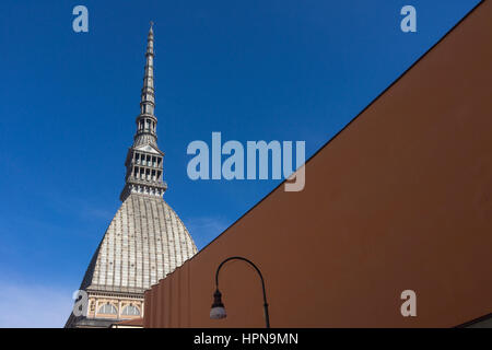 The Mole Antonelliana tower in Turin which houses the national cinema museum, Museo Nazionale del Cinema. Stock Photo