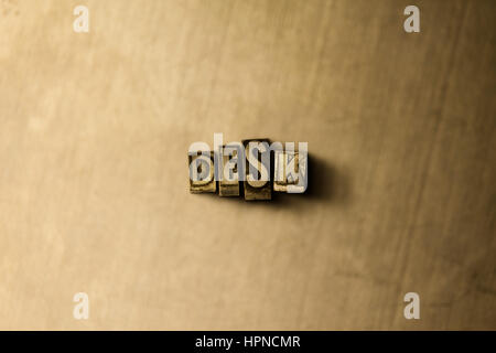 DESK - close-up of grungy vintage typeset word on metal backdrop. Royalty free stock illustration.  Can be used for online banner ads and direct mail. Stock Photo