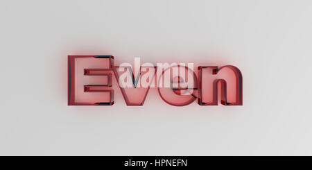 Even Red Lettering EVEN - Red text on typography background - 3D rendered royalty free ...