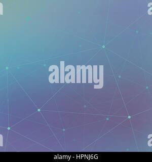 Technology blue background molecule and communication . Connected line with dots  .Vector illustration Stock Vector
