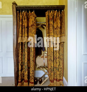 A closet with curtains. Stock Photo