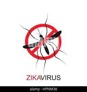 Zika mosquito illustration. Zika virus alert. Zika virus concept. Zika virus mosquito bite. Aedes Aegypti isolated on white background Stock Vector