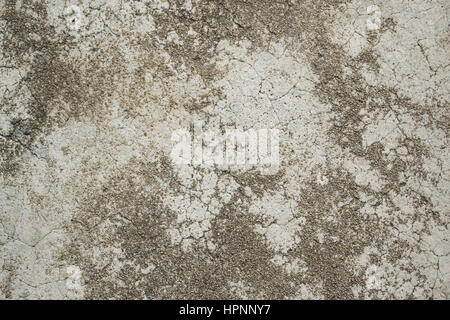 Cracked concrete wall with unfinished white painted Stock Photo