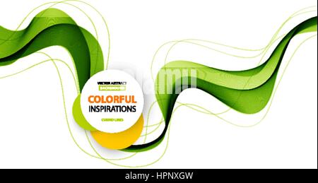 Abstract vector background, futuristic wavy Stock Vector