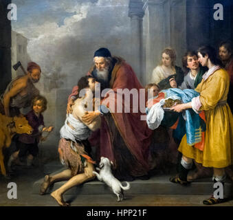 Return of the Prodigal Son by Bartolome Esteban Murillo (1618-1682), oil on canvas, c.1667-70 Stock Photo