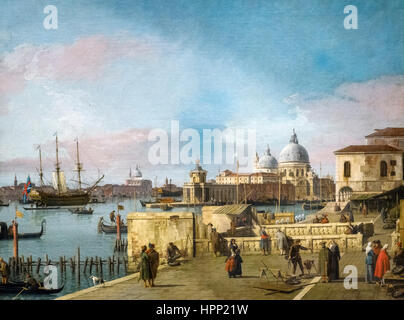 Canaletto painting. Entrance to the Grand Canal from the Molo, Venice by Canaletto (1697-1768), oil on canvas, c.1742-44 Stock Photo