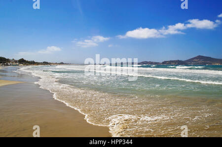 wavy sea at Saint George beach Naxos Greece Stock Photo