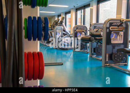 empty sports gym Stock Photo