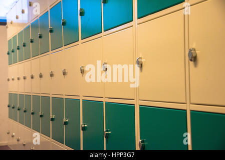 green digital lockers Stock Photo