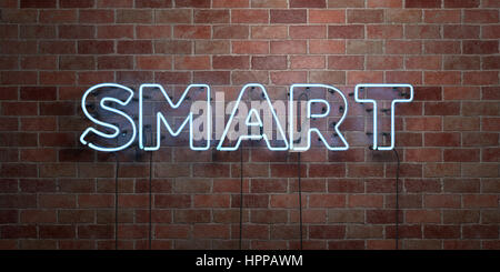 Smart neon sign - Glowing Neon Sign on brickwall wall - 3D rendered royalty free  stock illustration Stock Photo - Alamy