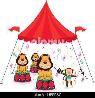 Lion circus cartoon Stock Vector Art & Illustration, Vector Image ...