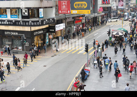 people walk on the streets fot shopping in Hong Kong Stock Photo