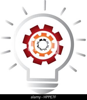 Light bulb icon and gear. Lightbulb and cogwheel inside. Logo concept ...